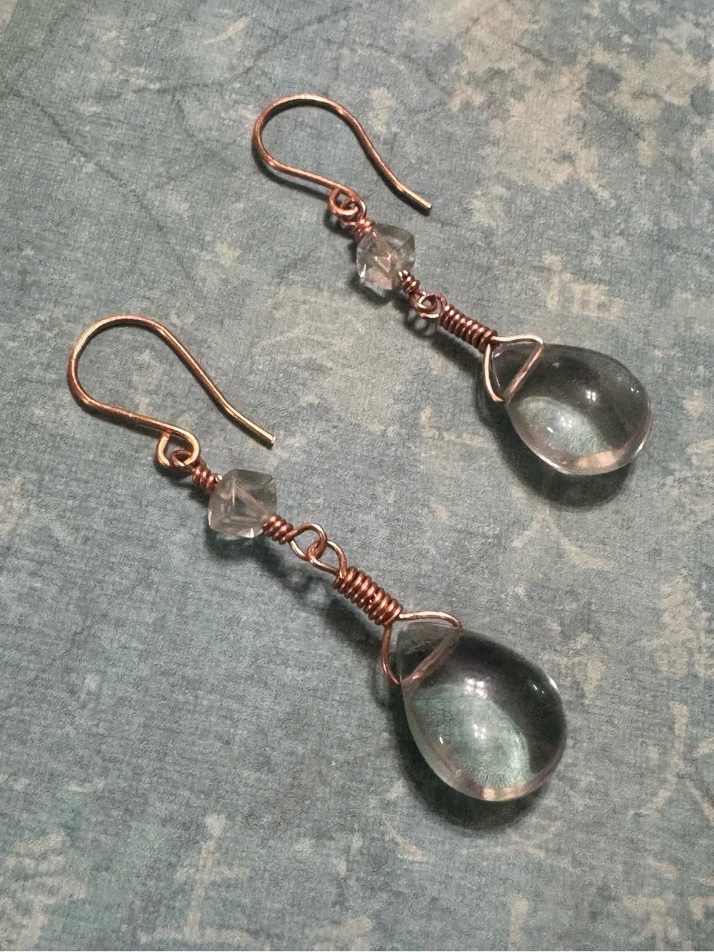 FLUORITE AND COPPER EARRINGS